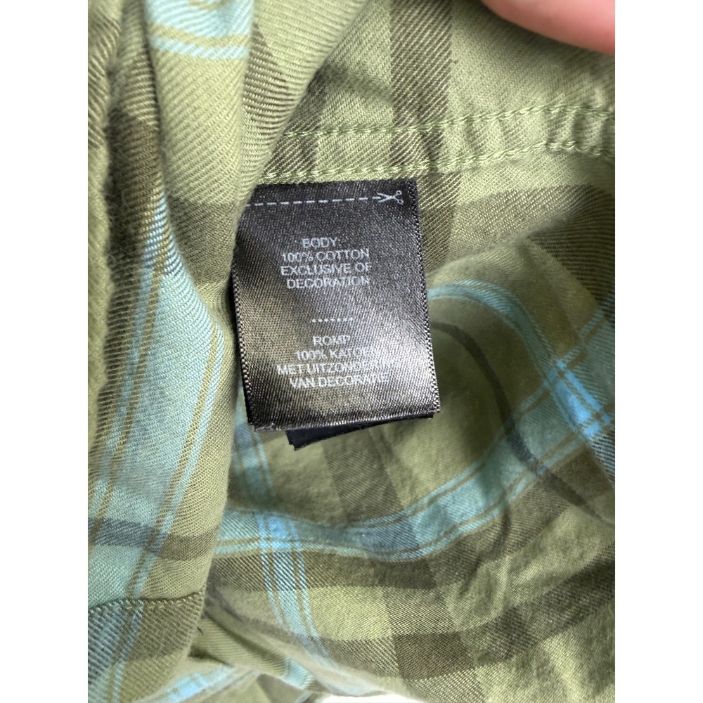 Harley-Davidson Mens Green Plaid Eagle Graphic Patch Flannel Shirt‎ Medium - Picture 7 of 8